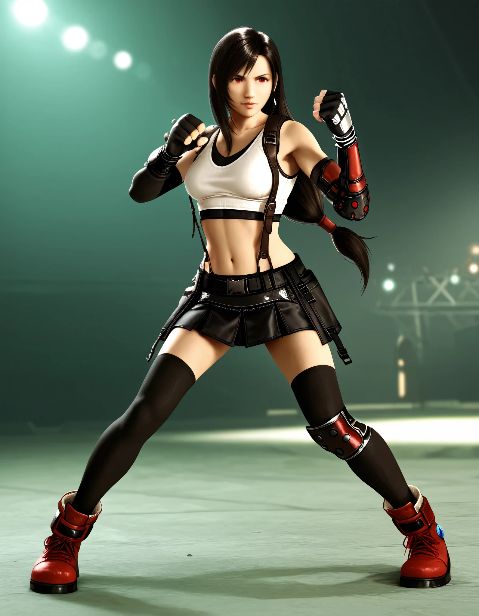 final fantasy vii, Tifa in battle pose,  realistic photo  