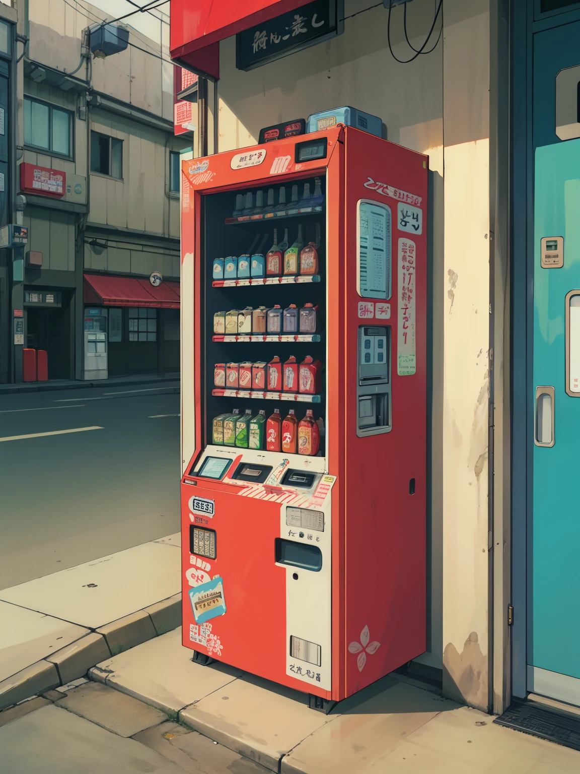 Back Alley，Japanese beverage vending machine,  Retro Style ，
