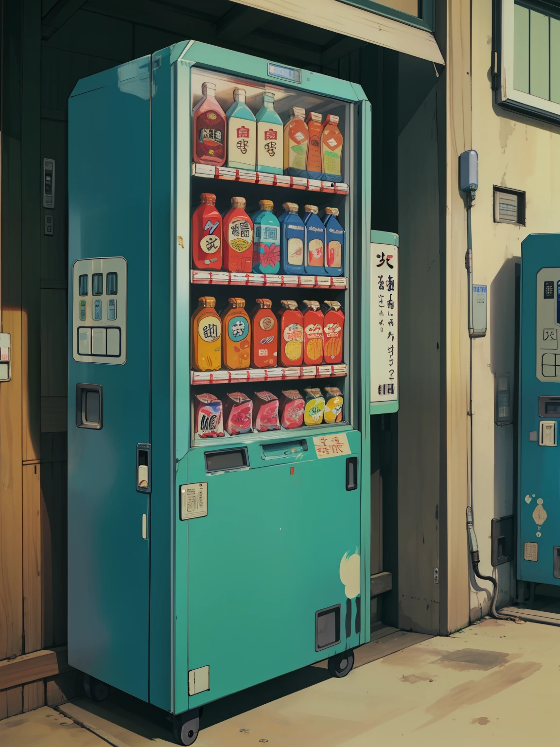 Back Alley，Japanese beverage vending machine,  Retro Style ，
