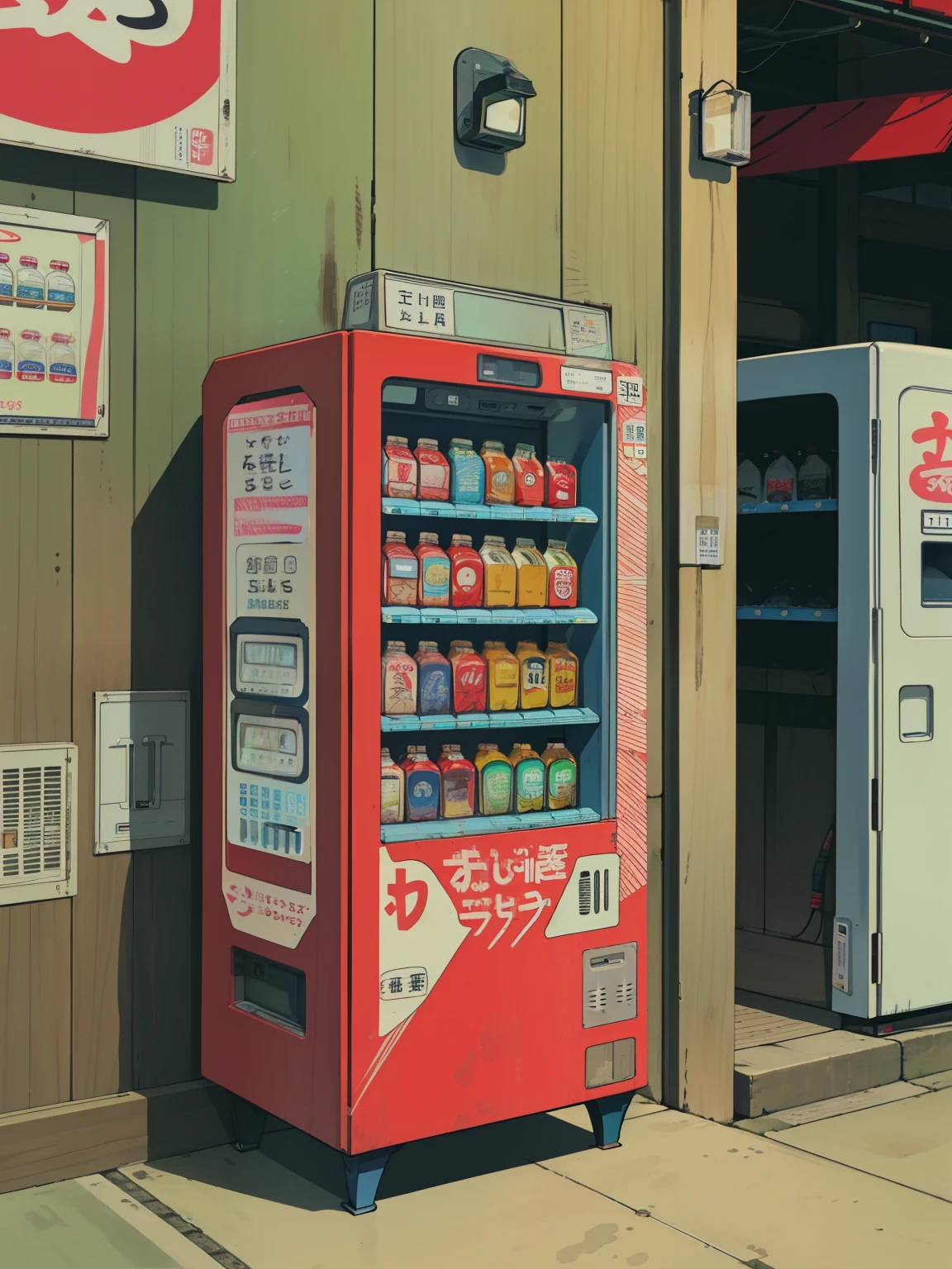 Back Alley，Japanese beverage vending machine,  Retro Style ，
