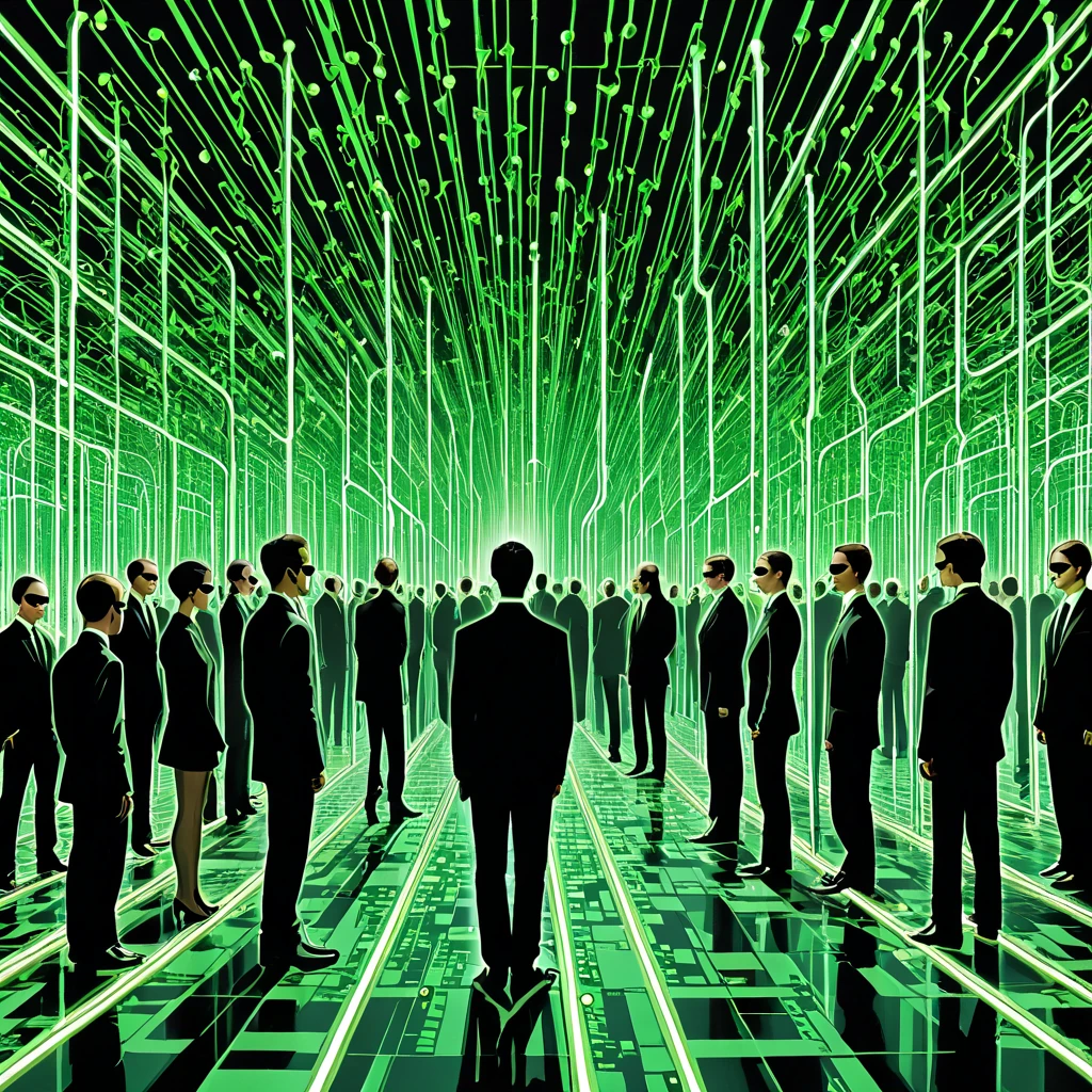 Human beings plugged into the matrix in a state of cultivation