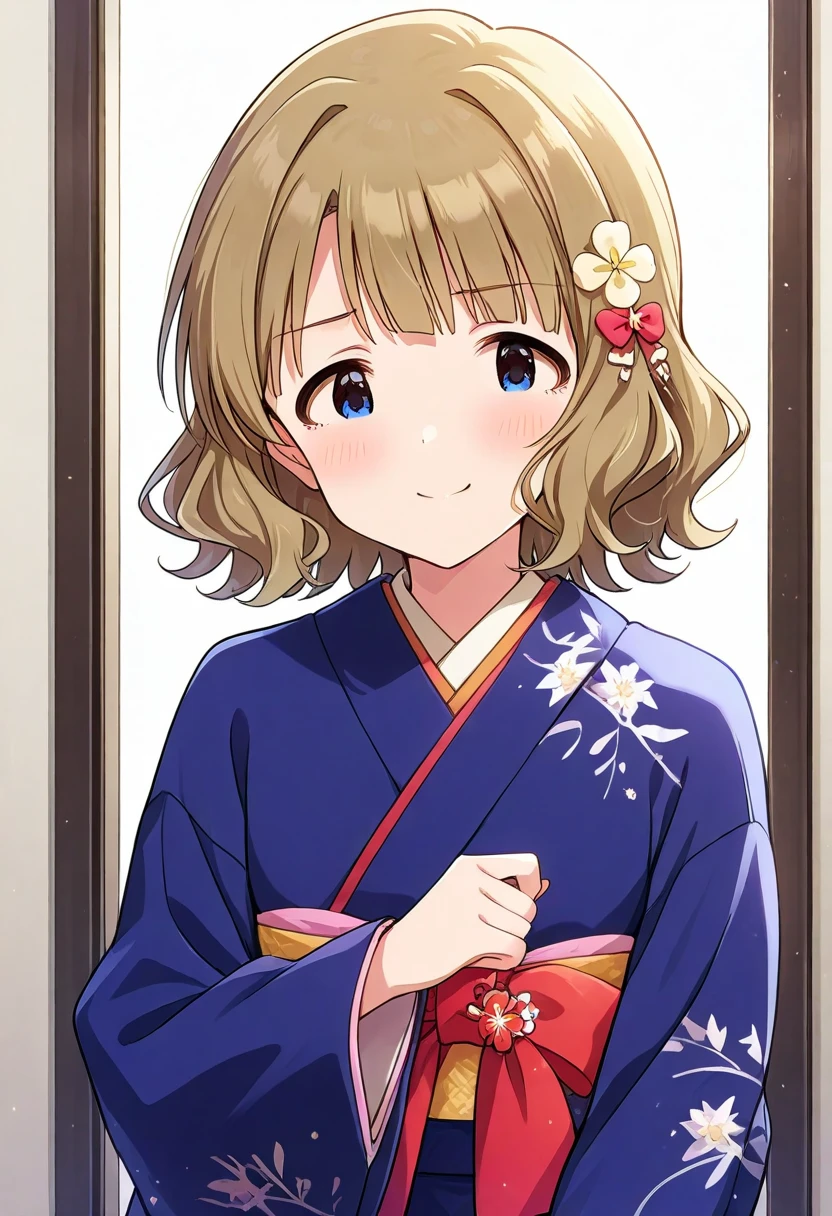 Turn your gaze to the viewer front winter whole body New Year shrine 1 women Long-sleeved kimono Momoko Suou Mirishita idolmaster Do not write no text smile