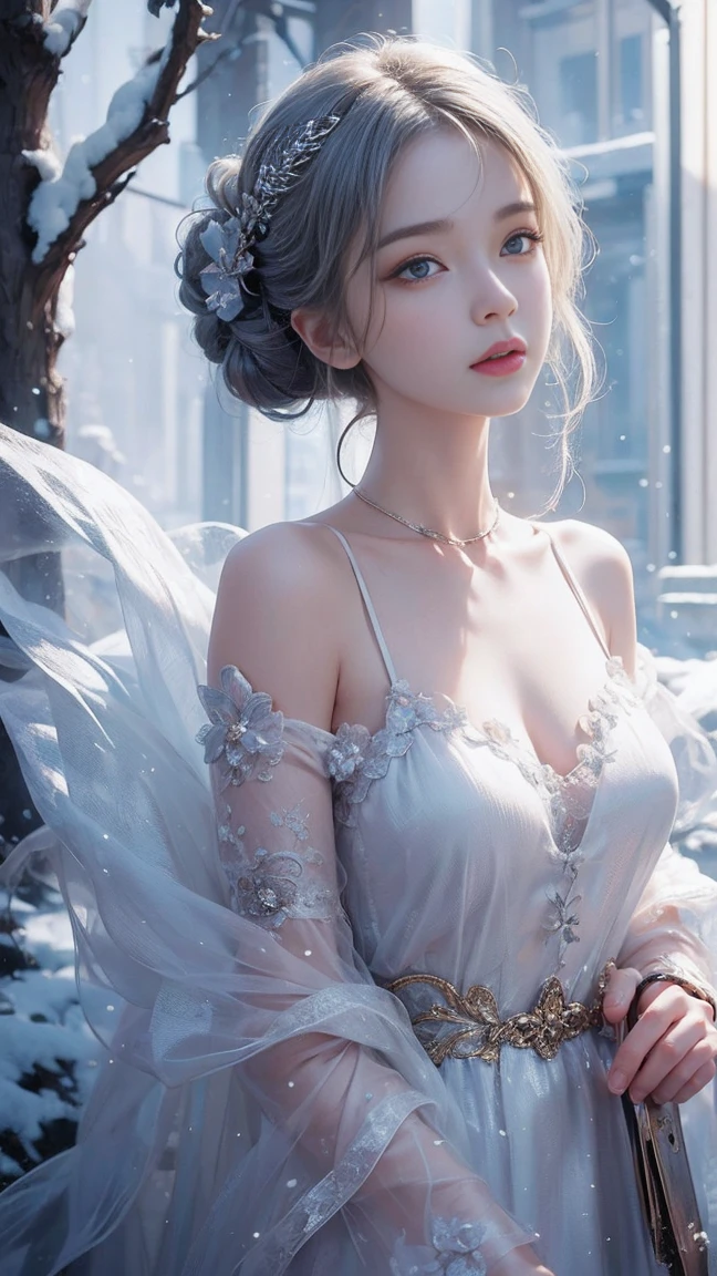 dress,wings,fairy,, 头发周围有白色Butterfly兰,Lilac dendrobium、orange lily、White Lily、1 girl、Full body image、White hair、Floating hair、Hazy Beauty、Full breasts, cleveage, Have extremely beautiful facial features、Hairpin on head、Lying in the flowers、Drag your chin with both hands、Perfect hands、Rosette、(spring、Rainy Day、Butterfly、cliff)、 Vector Art、Chinese Contemporary Art、Soft Light、look down,Exquisite makeup,Blush,blush,Shy expression, Elegant posture