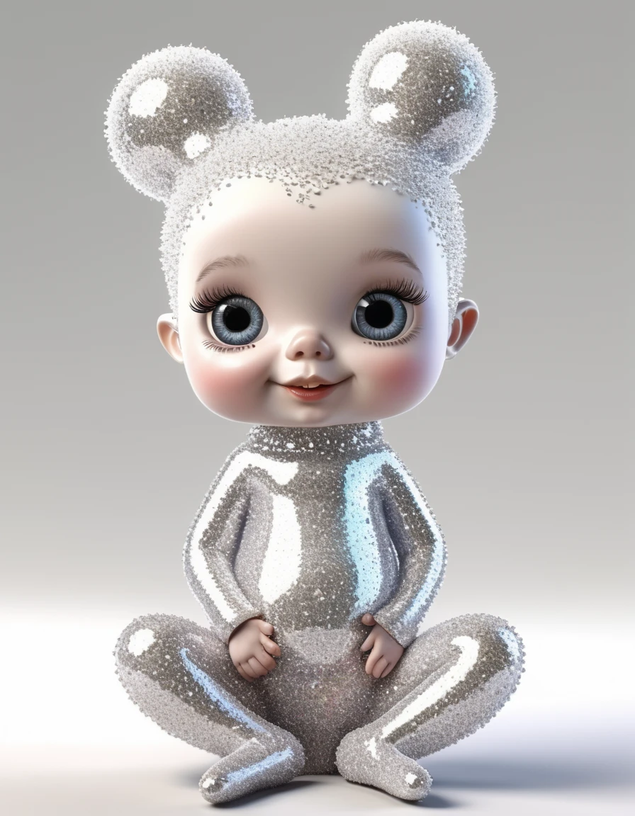 новогодний nudeart,  general plan , humor, cartoony,  quality 3D , 4K,  milky white background , Shine, sparkles , glitter,  milky white ,  cartoon
 by Tim Burton+  Nino Chakvetadze 