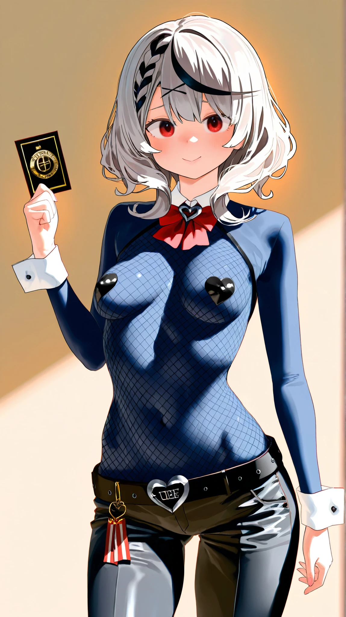 NSFW,having sex,Riding on a naked man,silver hair,hair above one eye,pink eye,bodysuit,Corruption,best image quality,highest quality