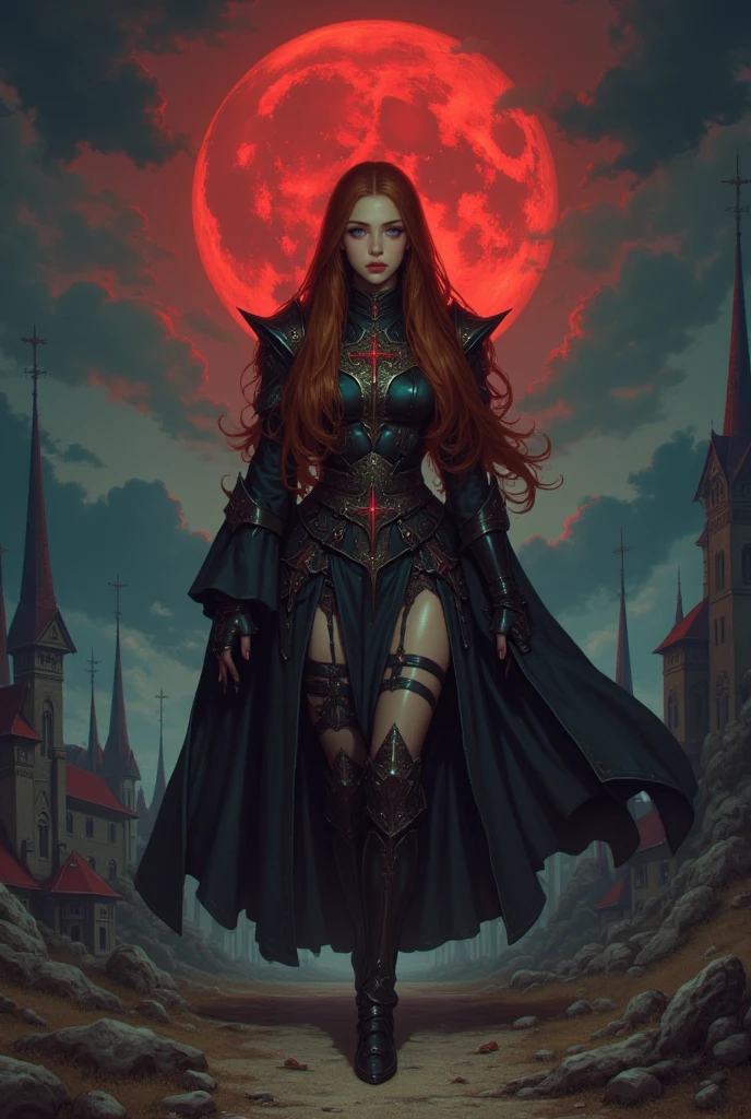 ((Beautiful Female Dryad queen with glowing pale skin, bright ruby eyes, ruby red lips, long grey hair flowing, wearing intricate regal looking leather and lace frock coat in Silver and black and corset with thigh high stockings and tall riding boot, standing with arms folded under breasts, in ruined elven gazebo standing on a peak, foreboding looking dark mountain landscape with small crescent moon & wispy dark clouds in the background at night)), ((dynamic pose)), ((Subtle lighting)), ((Good Highlights)), ((Perfect Proportions)), (dynamic), (intricate), (complimentary colors), (Professional), (Award winning), by ccdht artstyle