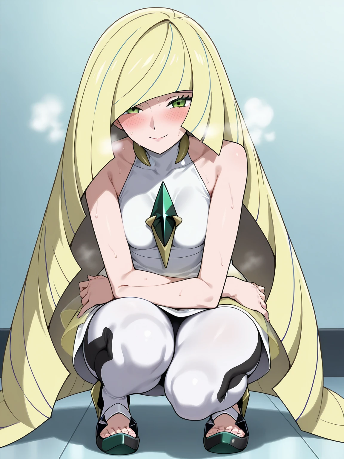 score_9, score_8_up, score_7_up, source_anime, BREAK, (((yew))), 1girls, solo, lusamine (pokemon), crossed legs, sitting, holding a wine glass, pov, smug, from below, femdom