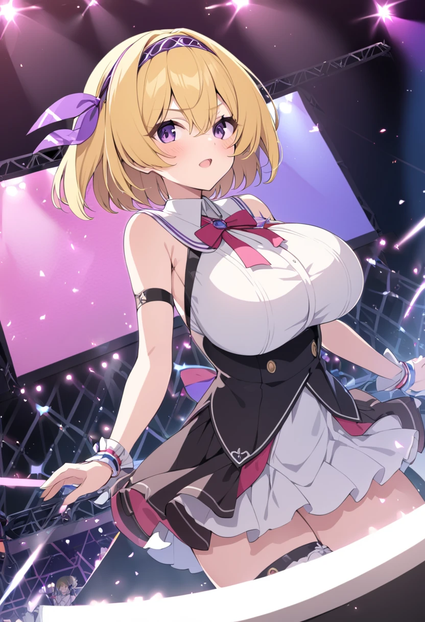 KAZEMACHIHARUKA
LIGHT BROWN HAIR, LOW TWINTAILS, HAIR BETWEEN EYES, HAIRCLIP, RABBIT HAIR ORNAMENT, SHORT HAIR, Purple EYES, Big Breasts, Live Stage, uniform, solo nipple