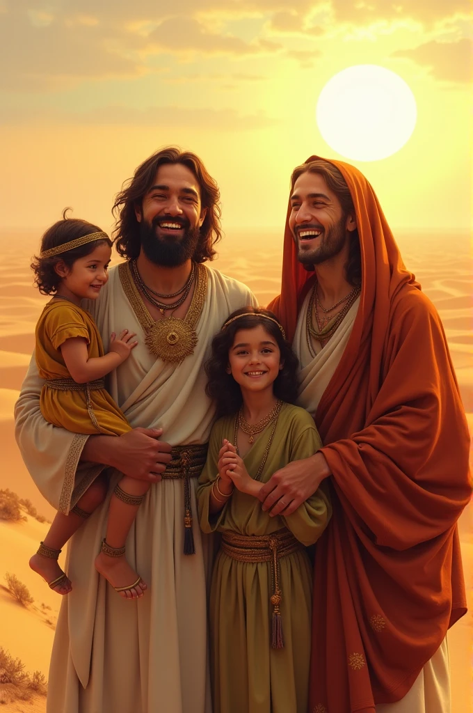Create an easy pixar-like image of Jesus Christ,Zeus, ramayana,and a character from indigenous mythology Create them on the same sheet together but each character with their respective outfit