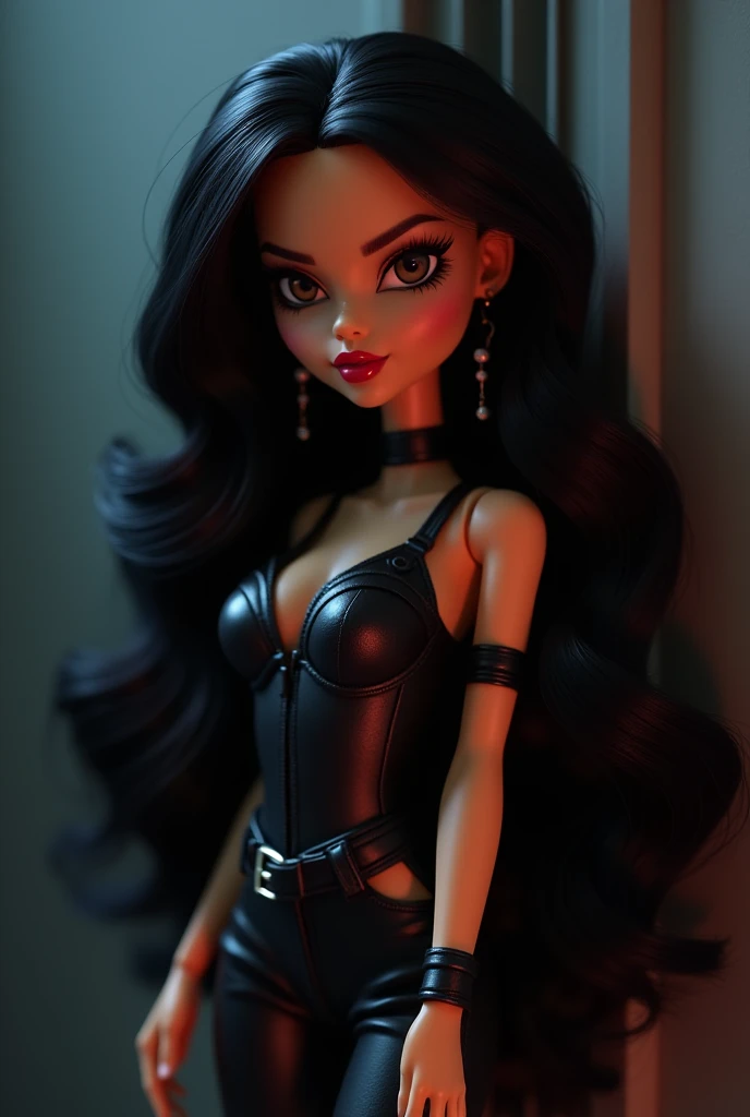 Make a lego of sassy girl with latina make up her clothes is sexy and a skin of a bit white