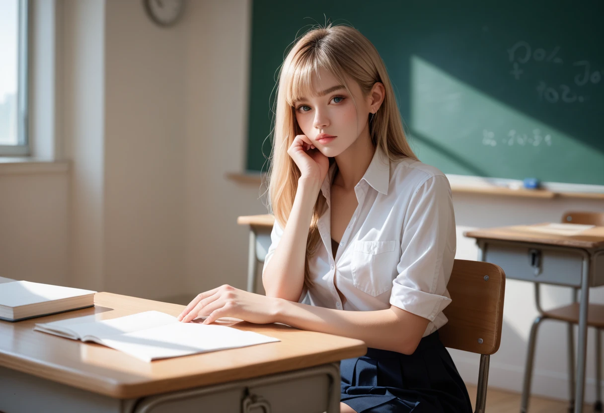  girl, classroom