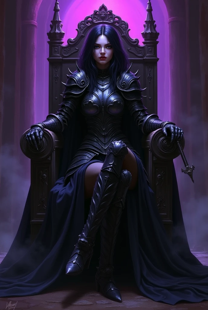 Rise of the Dark Witch: On her throne of bones, the elf witch takes her place as the sovereign of darkness. Around her, the undead bow in awe as she weaves her plans for domination. His laughter echoes macabrely, foreshadowing a reign of terror and despair over the land of the living. RAW, 1girl, colorful, full body shot, (masterpiece, best quality), (detailed skin: 1.3, detailed face: 1.3), dslr, realistic, looking at the viewer, sharp focus, delicate, soft colors, cinematic lighting