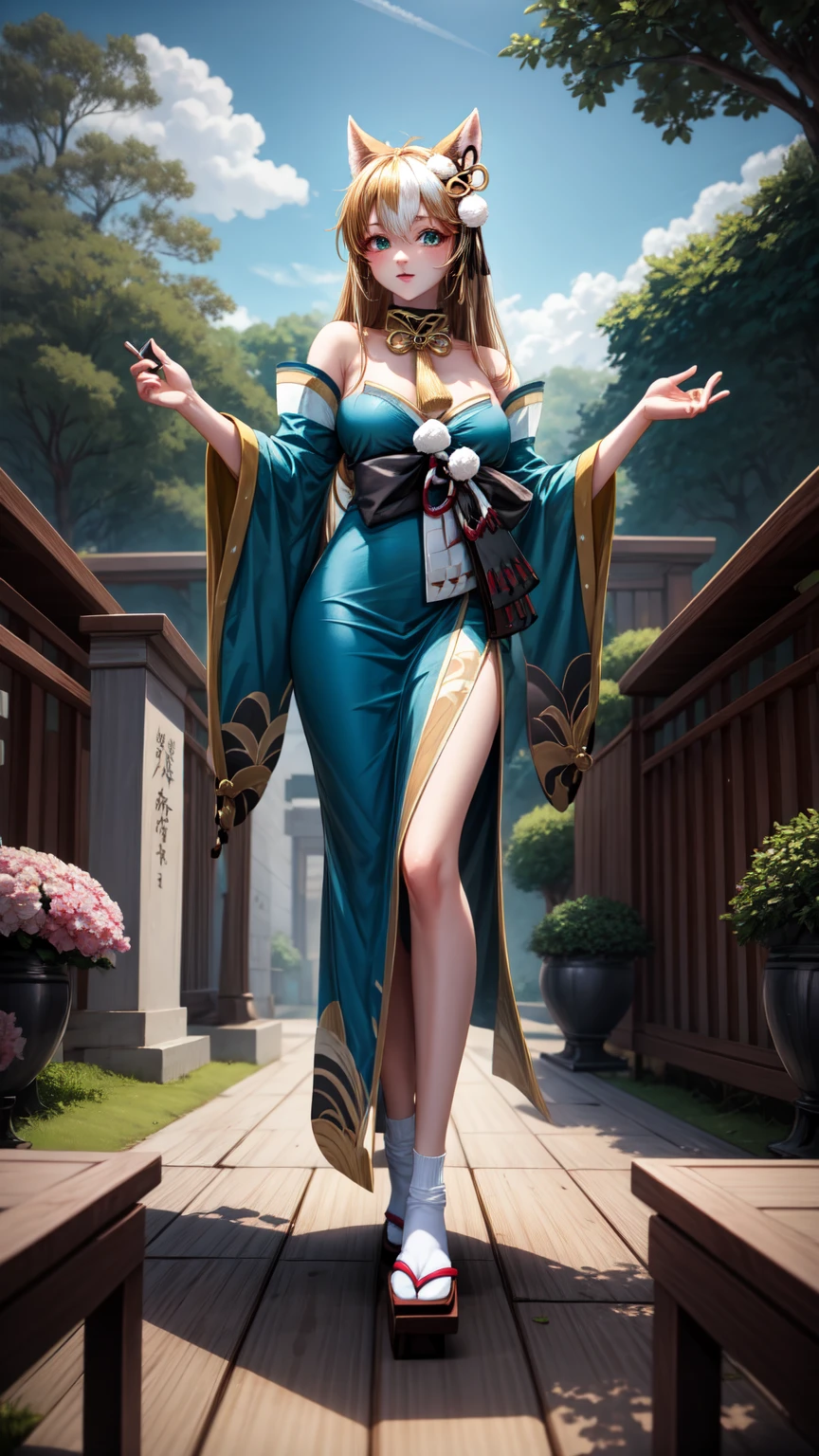 Blue,an orchid flower,woman,Excellent figure,Wear ceramic clothes,Wearing a Tang costume,(((The clothes are made of ceramics)))