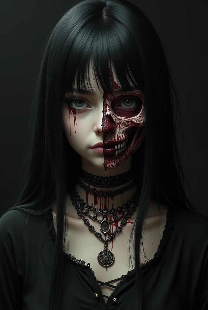 "(The best lighting, oscuro, dramatic),(feto calavera alien, Hellraiser, Cicatrices, , sexy, cerebro, sangre, una rata dentro de la cabeza, terror.),(ojos rojos, calaveras). morning light.