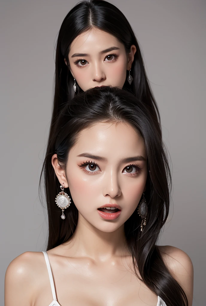 (Masterpiece:1.3), (8 thousand, realistic, raw photos, best quality: 1.4), (1 woman),(Very sexy), (Beautiful makeover), (유난히 아름다운 realistic 얼굴), (build a beautiful body) , (Long eyelashes), (Double eyelids), (black hair. Parting ways, long hair:1.3), (아름다운 Parting ways스타일), (The eyes are realistic and truly beautiful and delicate.), (Beautiful and big breasts), (realistic and beautiful skin), (nonsense), (charming), (Ultra high resolution), (extremely realistic), (very detailed), (golden ratio), (necklace), (earring), (สวยและVery sexy)