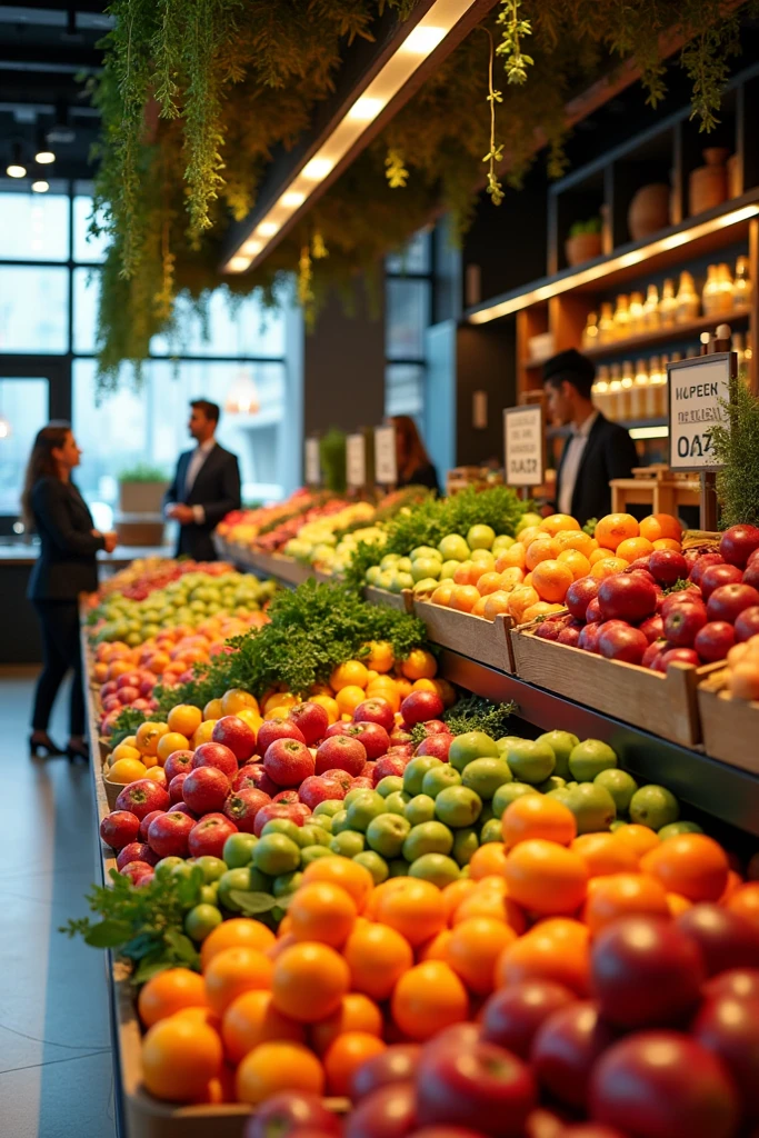 Vegetables and fruits startup in luxury shop 