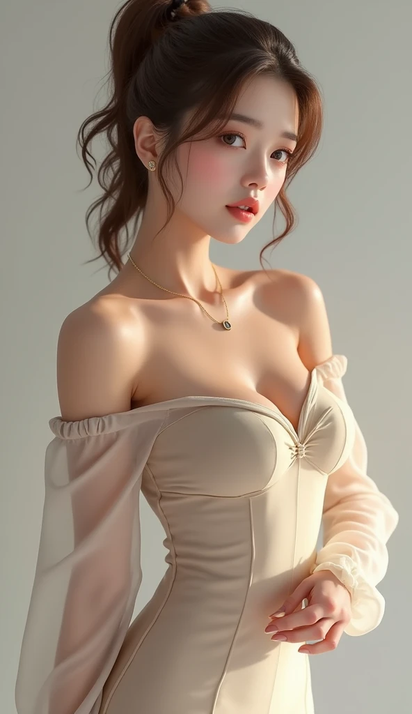 Game Art，CG Animation，Best image quality，Maximum resolution，8K picture quality，(A bust photo)，(portrait)，(Head close-up)，(Rule of Thirds)，Unreal Engine 5 rendering works，20 year old girl，((Queen))，The eyes are very detailed，(Large Breasts)，Elegance and nobility，Ray Tracing，Game CG，((3D Unreal Engine))，OC rendering reflection mode，4K，Ultra-clear，Translucent lace，Fair and plump figure，Pretty Face，Glossy Gel Coat，身着华贵礼服的Queen，Gorgeous clothing，Luxurious and exquisite jewelry，Colorful makeup，silk