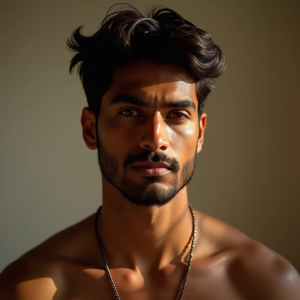 Chico de pelo negro que se convierte en vampiro sexy