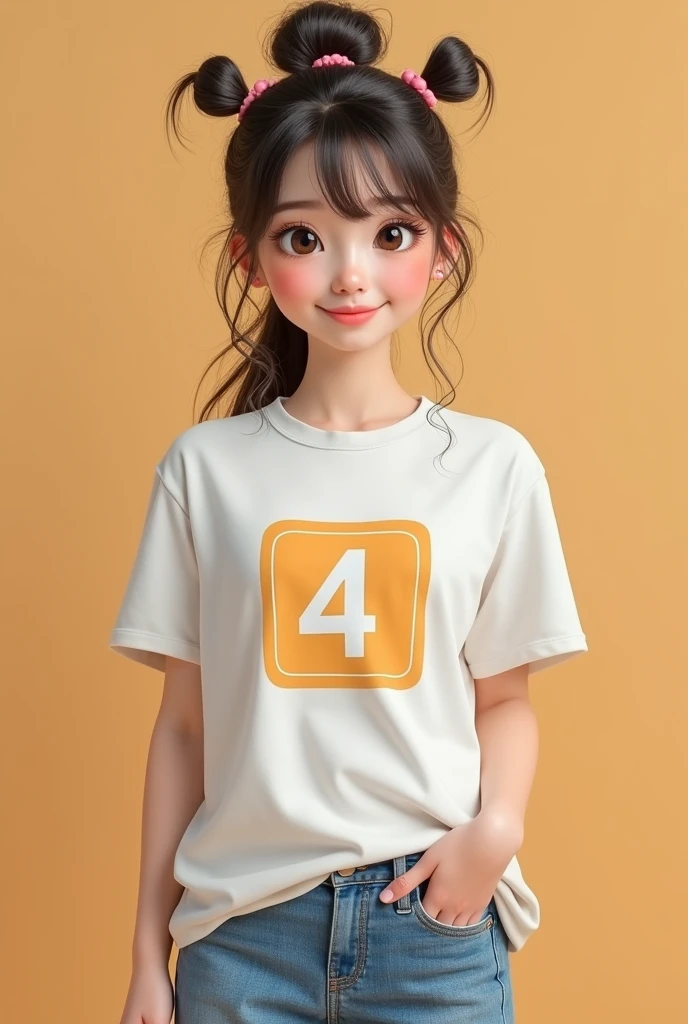 1 woman, 17 years old, mid parted hair, thick fat body, black eyes, Indonesian high-school uniform, white shirt, osis logo on shirt pocket, large breasts, grey pleated skirt, half-shot, smiling