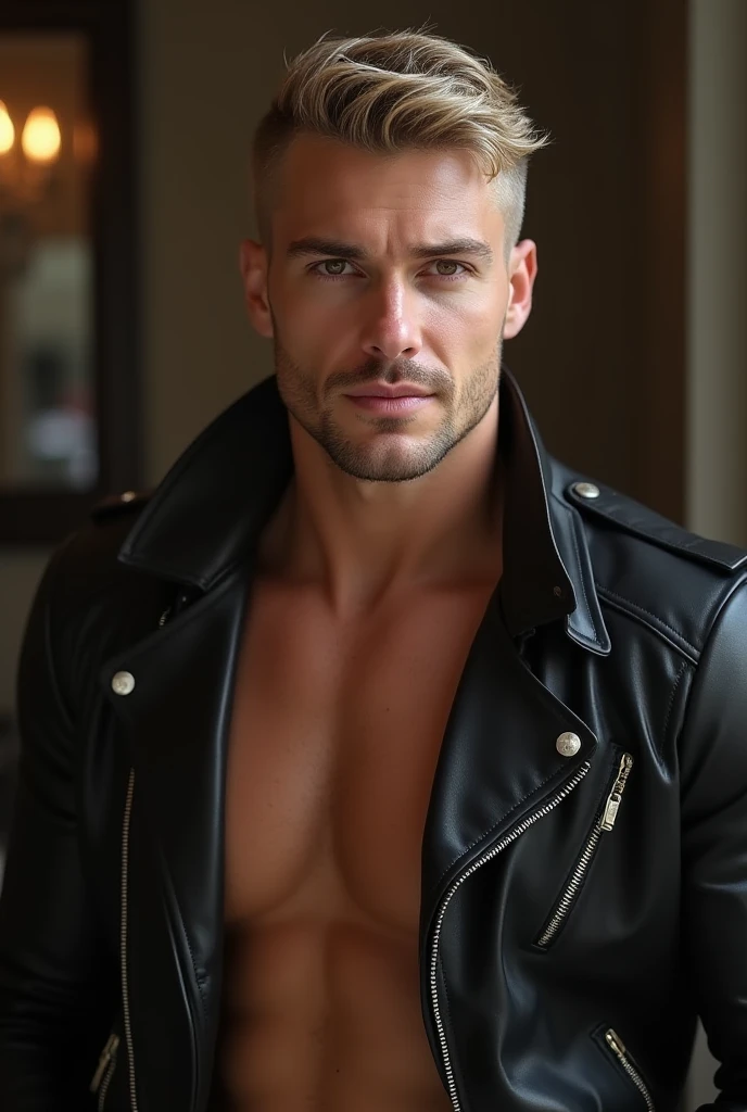 (photorealistic), masterpiece:1.5, beautiful lighting, best quality, beautiful lighting, realistic, real image, intricate details, everything in razor sharp focus, perfect focus, male focus, perfect face, extremely handsome, extremely muscular, extremely sweaty body, got wet, Photograph, masterwork, meticulous nuances, supreme resolution, 32K, ultra-defined, extremely shallow depth of field, RAW Photo, Highest Quality, Realistic, Intricate Detail, Masculine. Detailed face, balance eyes, Generate a dynamic and perfect image of a handsome korean man, handsome actor, 20 yo, full naked, show his big penis, long big dick masturbate, very muscular, with striking blue eyes, short black hair, and parted lips, exuding confidence in a stylish leather jacket, (tight and short leather thong):1.5, and fashionable footwear. Envision him riding a motorcycle on a scenic road. Request meticulous attention to detail for him attire, expression, and the overall scene, aiming for a photorealistic masterpiece capturing the essence of a fearless and fashionable man enjoying a ride. voluptuous chest, large and muscular arms and legs, voluptuous sexy, topless, detailed penis, good shape penis , super detailed penis