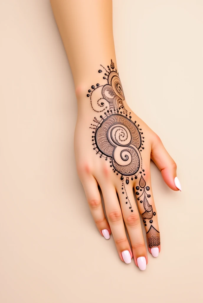 generate modern Bridal mehndi design on hand
