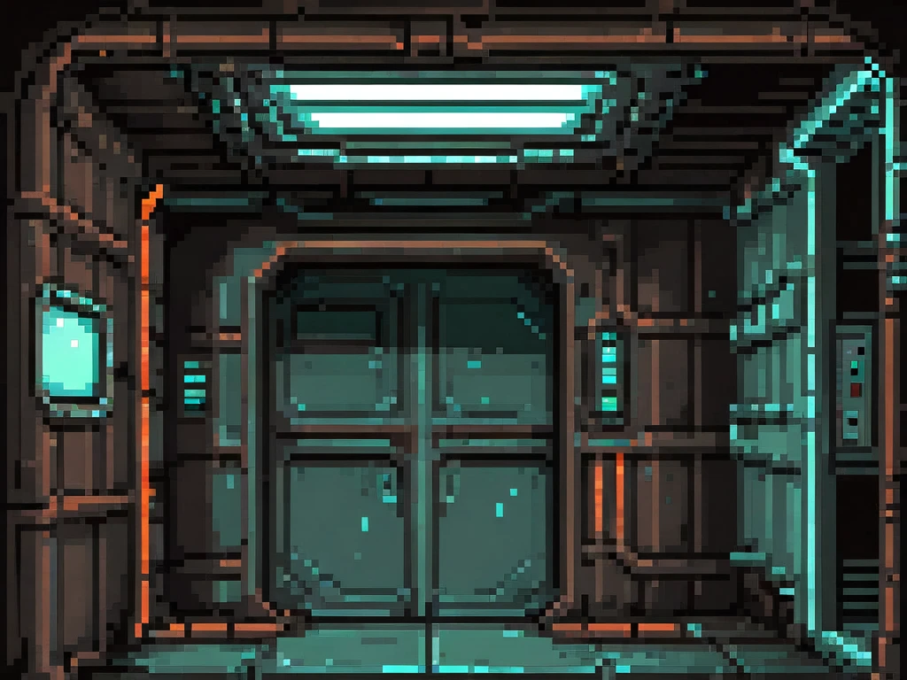A door, Dead Space style,8bit, pixel art