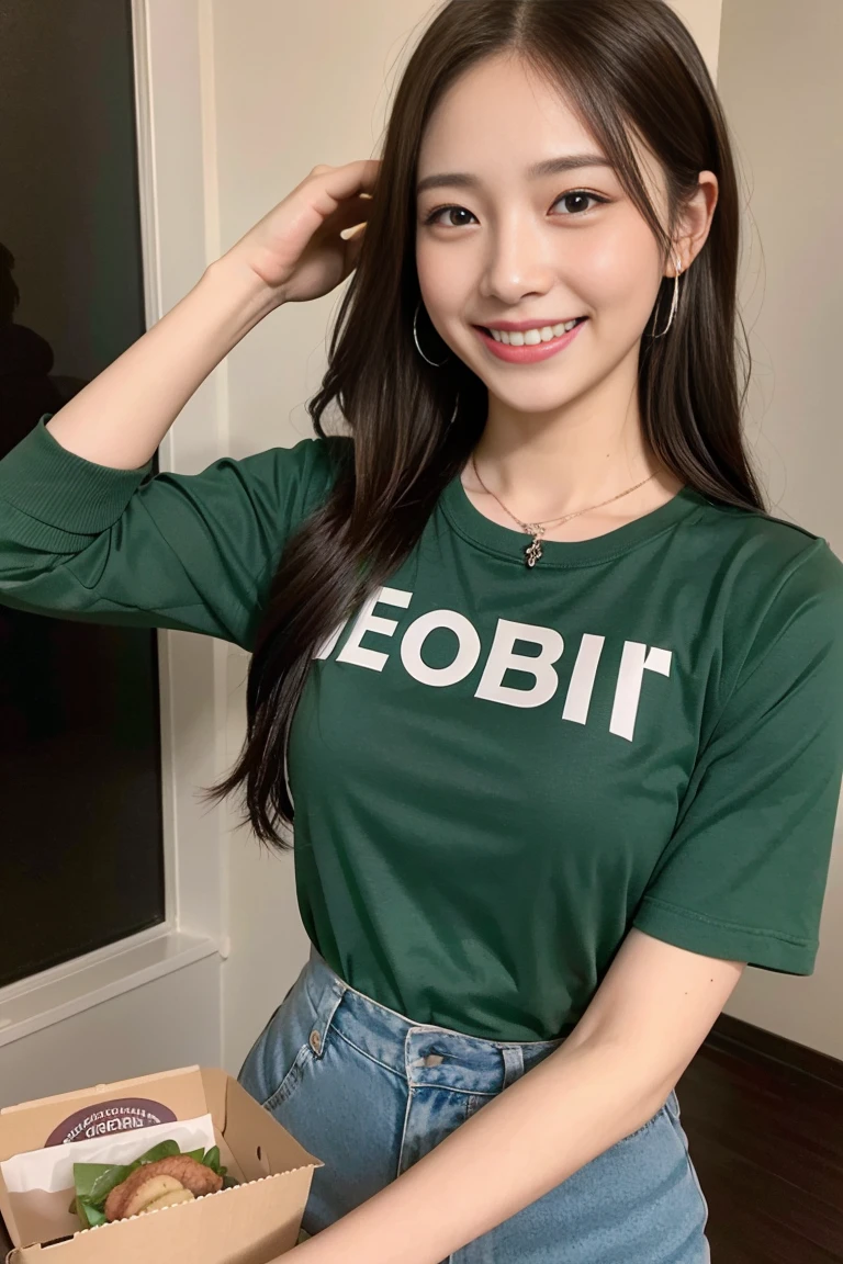 Student girl 17-year-old Hairstyle Casual, wearing sweatshirt and no pantswith Square glasses with black edges at house