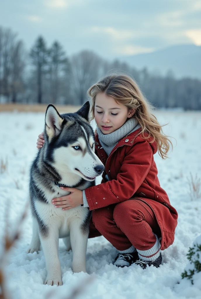 realism, (masterpiece), (vivid HDR photography, epic scene, cinematic photography, time-lapse, Kodak Portra film, film grain, true color), (best quality), (ultra-detail), macro, close-up, 100mm macro,
artist;incase, flat colors, high detailed, high quality, masterpiece, 1 girl, hugging pet husky, heroic fantasy, snow field, portrait, cute,
animal christmas, dynamic lighting,