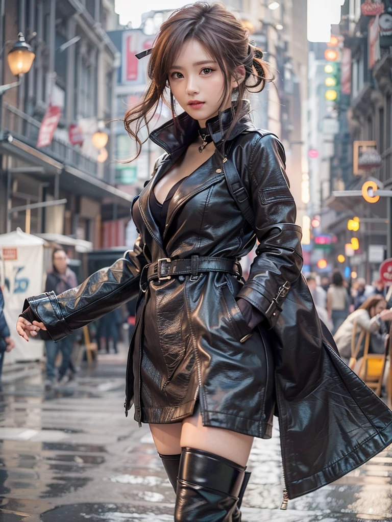 DetailUp,
(wide hip, large breasts, perfect slender young girl body)
,Perfectly glossy skin ,25 yo mature girl,
, picture of a vivid, (masterpiece:1.2),(extremely detailed),(8k:1.1),(perfect lighting,best quality,highres,original),(realistic photography:1.4) ,high detailed skin,shaded face, soft lighting, (small face),RAW, ultra highres, pores visible, , shiny_and_glossy_skin,
asian beauty,
,
(((
StarForce,
(space:1.4),(sci-fi:1.4),(universe:1.4),starship,on the futuristic spaceship command bridge,(cable,led_panel,many display,hologram,signal,interior,milkyway and galaxy outside of window:1.2), military officer, ,(completely nude),(cleavage),commander,(short_leather_jacket:1.2), (highheel boots:1.2),((wear red armband on left arm )),((military costume and tie,
officer's black cap,wear military black officer's unbuttoned open long coat)),(eonn)
))),
((from below, fisheye lens) , )
,