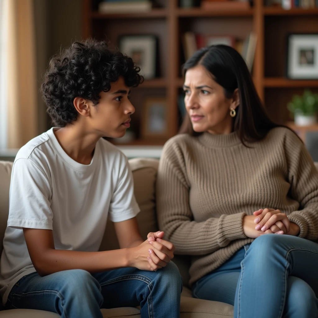 mom and son