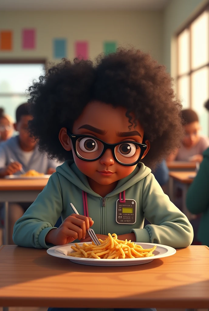 Une jeune fille noir avec des cheveux crépus peigné en chignon qui est à l'école en classe en train de suivre un cours avec son uniforme qui est protégé par une bulle qui l'entoure qui la protège de tous les problèmes comme la responsabilité, le stress extrême ,la prise des décisions, les conséquences des choix etc. Chacun de ces problèmes doivent se présenter sous forme de gros virus c'est à dire un virus dans lequel est écrit responsabilité, un autre virus qui écrit choix, un virus qui écrit conséquences des choix etc. Ces problèmes attaquent la fille mais rien lui arrive car elle est protégé par cette bulle. Je ne veux pas d'images d'enfants car elle a 19 ans
