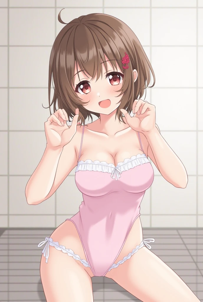 (((pixel perfect, detail perfect))), alone, 1 girl, Misaka Mikoto, ((naked)) , bow, looking at the viewer,  close mouth, Upper body、(Breast Exposure、Nipple exposure)、（Small breasts、Small Boobs）、(((pixel perfect, detail perfect))), alone, 1 girl, Misaka Mikoto, tokiwadai , bow, looking at the viewer,, Upper body、(Breast Exposure、Nipple exposure)、((Small 、normal breasts))、smile、hot spring、Swimwear、bath、shower room、nose blush、oral, solo focus、handjob、Blowjob、((handjob))