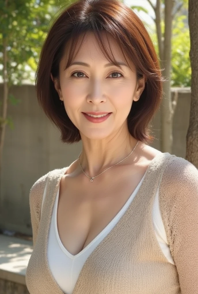 Mature Woman,  ( detailed explanation of hair ), ( face ), (Detailed description of the body), high res, masterpiece,  top quality ,  high detail, formal: 1.4), ( realistic: 1.2, 超 realisticな: 1.1,  realistic: 1.37), ( sharp focus : 1.4),  depth of field ,  PHYSICALLY BASED RENDERING ,  Wavy hair , ,  Unmatched Beauty , (Ultimate beauty), (lipstick:1.1), ( eyeliner :1.2), ( mascara), ( eyeshadow), (48 years old,: 1.4), Japanese、 close-up 、 fine lines of laughter :1.2、seductive smie



8. DESIGN NAME ： Gothic Lolita Fashion with Maroon Whispers

colore： brown and beige

DESIGN ： put together in earth tones 、葉っぱの刺繍をpointに。 shoulder straps are thick and focus on stability 。

point：For middle-aged and elderly people 、 NATURAL AND FRIENDLY DESIGN 。

background：秋の森をイメージしたbackground。 production with sunlight filtering through trees 。

 pose： gently smiling 、 posture with shoulders slightly pulled 。








