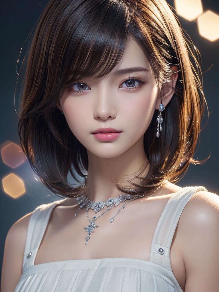 (8k, RAW photo, photorealistic:1.25) ,( lipgloss, eyelashes, gloss-face, glossy skin, best quality, ultra highres, depth of field, chromatic aberration, caustics, Broad lighting, natural shading, Kpop idol) looking at the audience With serenity and goddess-like bliss,