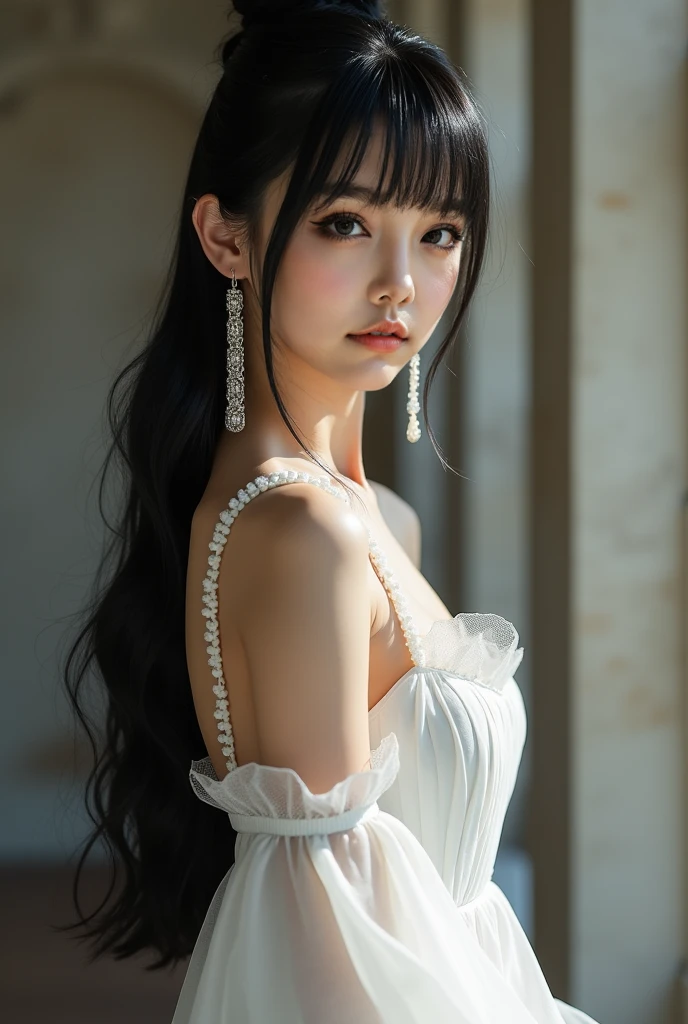(Ultra-realistic), (figure), (High resolution), (8k), (Very detaileded), (Best figure), (Beautiful and detaileded Eyes), (highest quality), (Ultra detaileded), (masterpiece), (wallpaper), (detaileded Face), Facial pores,alone,One Girl,, Fine detailed, detaileded Face, (detailed),(Realistic lighting: 1.1),Fed-esque image of a long-haired woman smiling for a photo, Adorable Korean Face, , Korean Female Actresses, , Cute Korean Actresses, Gorgeous Young Korean Woman,