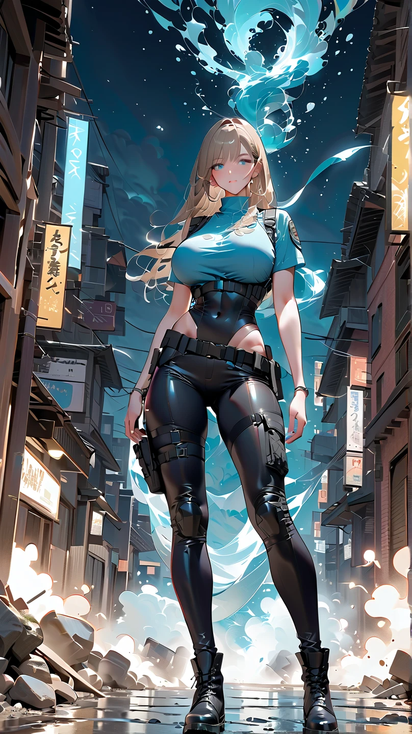ut dirty face by dust, Beautiful Russian blonde girl with long hair wearing a khaki tank top & military camouflage desert pants, tactical suit & Military belt loaded with weapon accessories. & parts, cold and intense gaze, Posing in the battlefield of the city ruins., Distopia under siege smoke film background, ultrarealisticな写真,(((long and blond hair))), action pose, blue eyes, sweaty, moist skin & face, Skin texture pores, injured, torn clothes, battle scars, Beautiful Russian blonde girl, blonde hair blowing in the wind, (8k, High resolution,super high quality, ultra high definition, ultrarealistic, of the highest quality, masterpiece:1.2), big breasts, Clothing that always shows through the nipples, Properly carrying a tactical rifle、Train to have your weapon fully loaded and ready to attack, Combat Mode Gestures, eyes visible through hair, proper eye position, cinematic light, luz outfit, waist, detaileded color graded background, complex, highly detaileded, 8k, General silhouette, Spectacular daytime battlefield scene, high detaileded, wallpaper quality, excellent anatomy, correct body, thousand & Finger Anatomy (roller:addition_detailed:0.8) hyper realistic scenery moment detailed sharp, Fujifilm XF 56mm f/1.Lens 2 R. HDR10 8k