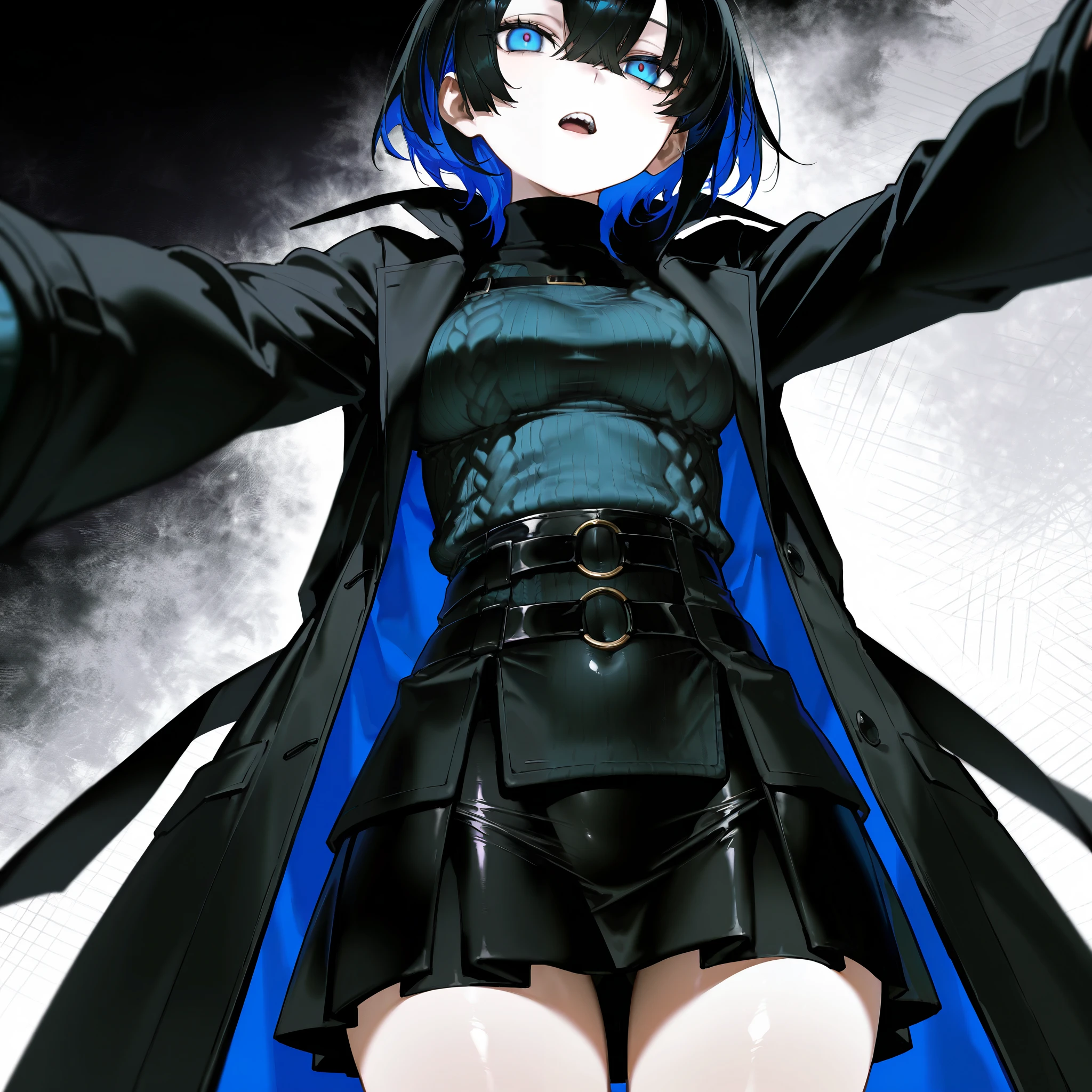 Cloth, Cover your eyes,
用丝带Cover your eyes, ((Not blindfolded,))black, black透明裙子,Long blue hair,In an abandoned factory, dark,
Album,Art Books, game_CG, realistic, photo, real,
, masterpiece, best quality,