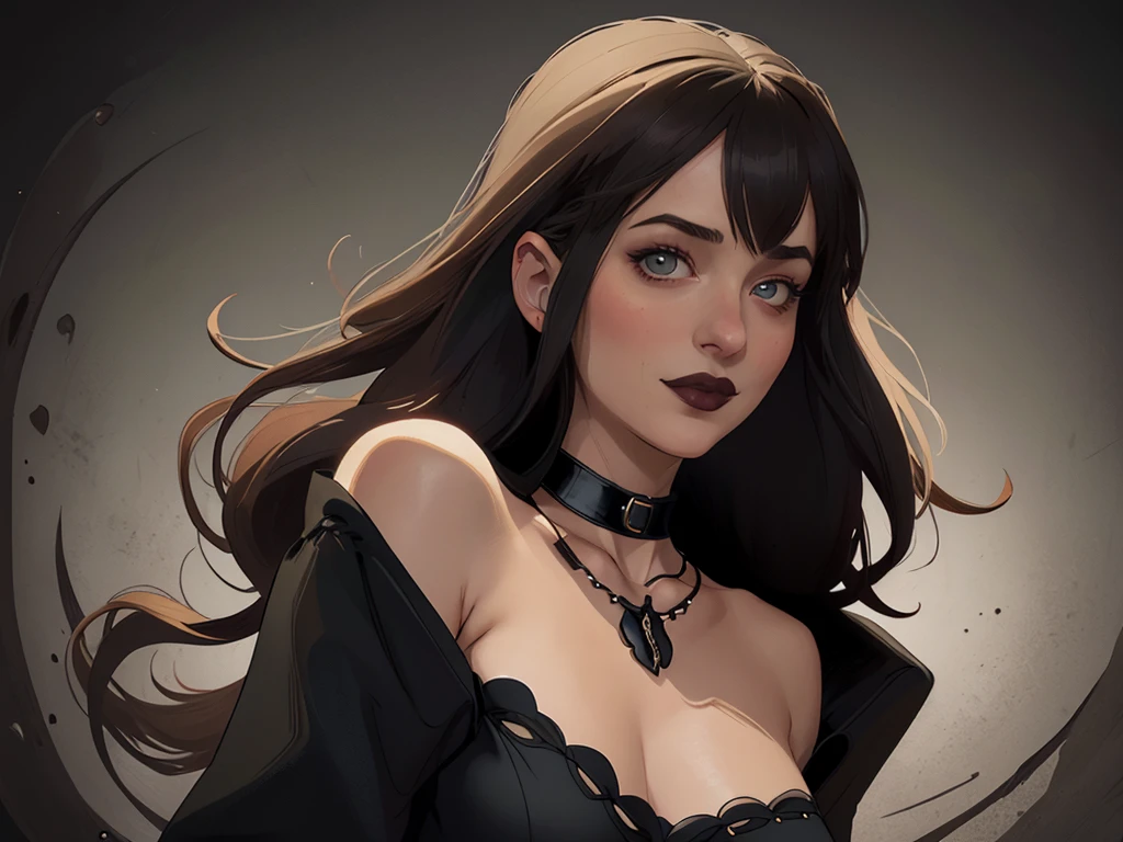   Close-up of a woman wearing a black blouse and a black bra  ,  Charlie Bowater art style , estilo Charlie Bowater, portrait de vampiro, arte do personagem Charlie Bowater, Alena Aenami and germ of art, Neoartcore e Charlie Bowater,   Charlie Bowater rich and deep colors  , lazy art style,  germ of art and Tom Bagshawum close up of a woman with long black hair and a necklace , amoranto, Bela Delfina,  better known as amoranto , Kailee Mandel, black hair and big eyes,   profile picture with close up  ,  handsome young Amoranto ,   pale and shiny skin  ,  portrait de alta qualidade,   with long hair and piercing eyes  ,  skin like ivory,  Sydney Hanson,  white skin tone mode , close up, portrait, cartoon style,  GTA digital illustration of a woman in a black dress and black hair , Beautiful Vampire Queen , beautiful female vampire queen, Gothic maiden,   beautiful Gothic supermodel  , female vampire bonita, , , Gothic maiden of the dark,   Gothic style, gothic woman, Gothic clothes, Gothic clothes, vampire fashion, female vampire,   wearing a gothic dress Close-up of a woman with long hair and a sweater  ,   curly brown hair  , beautiful model,  portrait de alta qualidade,   Medium Soft Light Portrait  , looks like young Liv Tyler, portrait colorido,  pretty woman,  curly blonde hair  | d & d, bela iluminação de portrait,  A beautiful young woman , very beautiful model, 50mm Portrait,    Character style illustration Completely naked breasts showing fear Small breast size Cartoon name  :   there is a woman wearing a black blouse and a choker , portrait rossdraws, wlop rossdraws, portrait de personagem em close,  germ of art  portrait, detailed portrait of anime girl, rossdraws 1. 0,  germ of art . high detail,  Art in the style of Guweiz , extremely detailed  germ of art ,  germ of art  detailed