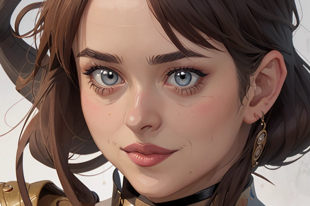 um close-up de uma mulher com um colar e um choker, estilo artístico realista, estilo artístico realista, detailed portrait of anime girl, 🤤 retrato de , arte no estilo de guweiz, retrato rossdraws, estilo de arte realista de anime, estilo de arte charlie bowater, retrato artgerm, impressionante retrato de rosto de anime, no estilo artístico de Bowater