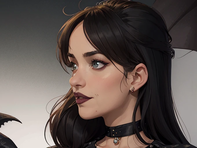   Close-up of a woman wearing a black blouse and a black bra  ,  Charlie Bowater art style , estilo Charlie Bowater, portrait de vampiro, arte do personagem Charlie Bowater, Alena Aenami and germ of art, Neoartcore e Charlie Bowater,   Charlie Bowater rich and deep colors  , lazy art style,  germ of art and Tom Bagshawum close up of a woman with long black hair and a necklace , amoranto, Bela Delfina,  better known as amoranto , Kailee Mandel, black hair and big eyes,   profile picture with close up  ,  handsome young Amoranto ,   pale and shiny skin  ,  portrait de alta qualidade,   with long hair and piercing eyes  ,  skin like ivory,  Sydney Hanson,  white skin tone mode , close up, portrait, cartoon style,  GTA digital illustration of a woman in a black dress and black hair , Beautiful Vampire Queen , beautiful female vampire queen, Gothic maiden,   beautiful Gothic supermodel  , female vampire bonita, , , Gothic maiden of the dark,   Gothic style, gothic woman, Gothic clothes, Gothic clothes, vampire fashion, female vampire,   wearing a gothic dress Close-up of a woman with long hair and a sweater  ,   curly brown hair  , beautiful model,  portrait de alta qualidade,   Medium Soft Light Portrait  , looks like young Liv Tyler, portrait colorido,  pretty woman,  curly blonde hair  | d & d, bela iluminação de portrait,  A beautiful young woman , very beautiful model, 50mm Portrait,    Character style illustration Completely naked breasts showing fear Small breast size Cartoon name  :   there is a woman wearing a black blouse and a choker , portrait rossdraws, wlop rossdraws, portrait de personagem em close,  germ of art  portrait, detailed portrait of anime girl, rossdraws 1. 0,  germ of art . high detail,  Art in the style of Guweiz , extremely detailed  germ of art ,  germ of art  detailed