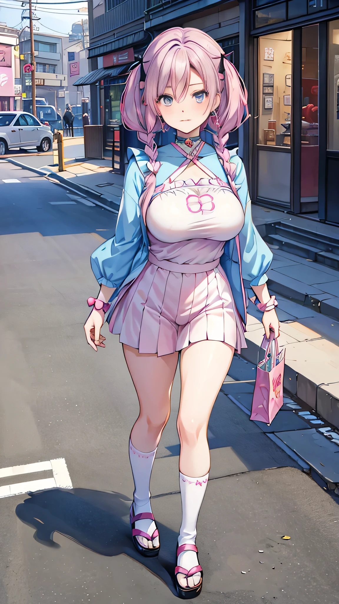 (  Harajuku Fashion ) pastel color、(( 40-year-old woman)),  anime character ,(masterpiece), NSFW,battle