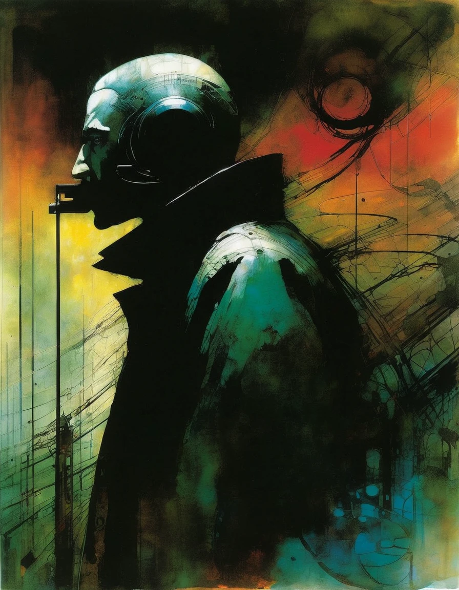 the man lost in oblivion, art inspired by Bill Sienkiewicz and Dave McKean
