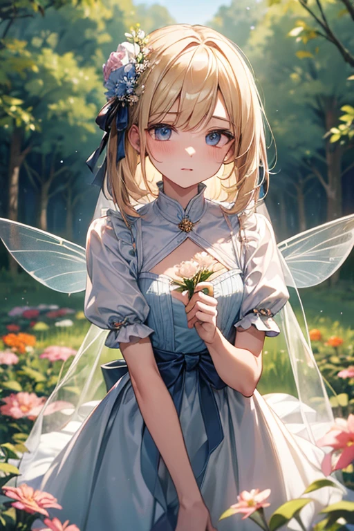 detailed illustration, mature female, pretty face, gigantic breast, hair ornaments, medium hair, sunny day, flowers, posing, nsfw, shy smile, thigh high socks, red eyes, white hair,sun dress, sun hat, floral print, lace, bow, standing, long sleeves, sleeves past wrists, outdoors, rope bridge, soft fairy lights, wild nature, garden, short skirt, skirt lift, cute pink and blue panties print, solo,   <lora:Underwear-000006:.7> cinematic lighting, hires, volumetric lighting,  masterpiece, <lora:add_detail:0.5> <lora:hairdetailer:0.5>