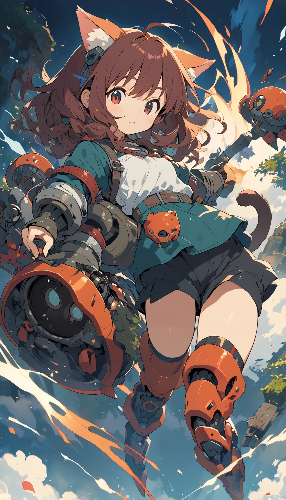 Ghibli, mechanical life form,  Cat-Eared Girl,