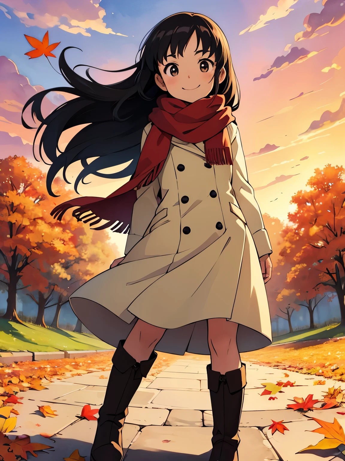   masterpiece ，  top quality ，  high image quality，(   super flat   ,     flat shading    )，glass，    beautiful dark hair  ，   fisheye lens ，  beautiful young mother and adorable daughter，    warm scarf ， (naked)，  long hair，   boots, smile, smile， White Breath，fun, play，Autumn park garden，  Fallen leaves for vaginal discharge  ，Autumn sky，dusk，  Beautiful Sunset  ，Wide angle，   bright color，watercolor,   Ghibli style，Strong winds，  Girl Temptation，