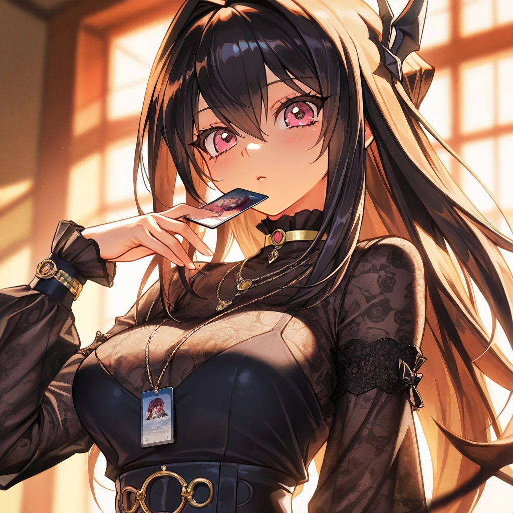 (Dark:1.2),Shoppers browse stalls sipping hot cocoa amidst festive decorations. BREAK
shot from below,Arms crossed over one knee looking to the side,long hair,Futuristic cyberspace ninja dress with tactical panels and futuristic weaponry,( stuck dress and showing panties:1.3),(embarrassed:1.2),