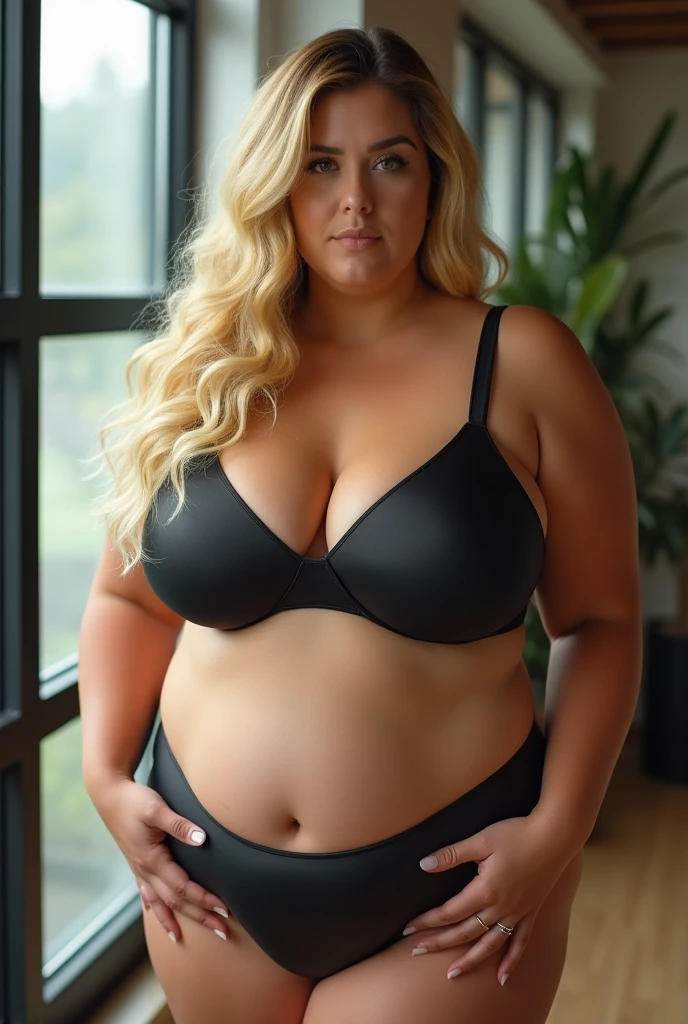 Full Body Photography, ((blonde woman)), (((measurements are 36D-22-36))), curvy body FULL BODY with WIDE HIPS and LARGE BREASTS BIG BREASTS hourglass shaped with slightly tanned skin and freckles, flat stomach with a very defined waist and wide chains with thick thighs and large, drop-shaped breasts, casual but sexy clothing defines her body LARGE BREASTS LARGE BREASTS LARGE BREASTS