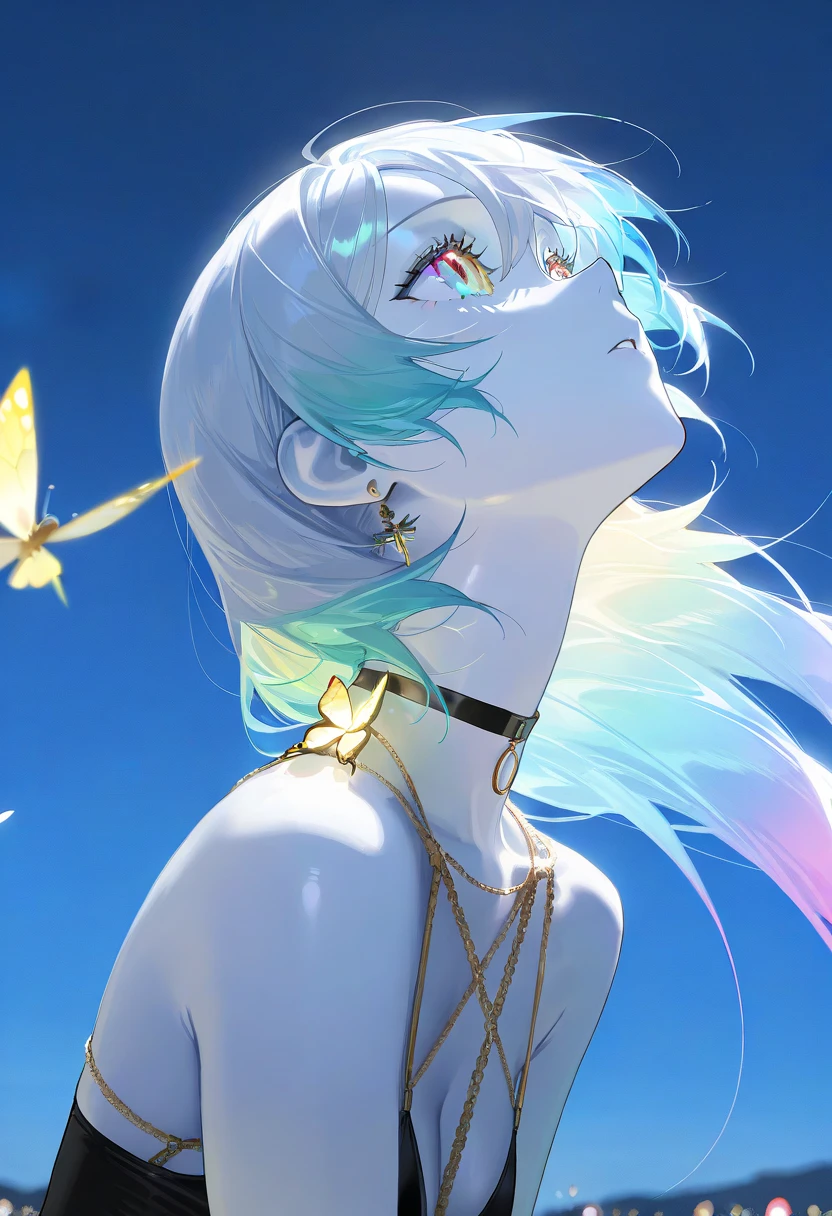 by dsmile9, , by wanke
1girl,
Beautiful butterflies in detail,Beautiful stars in detail,halter dress ,particle,Starry sky in beautiful detail,Hazy fog,Ruins of beautiful details,
ass view
on the surface of the sea,butterfly,
beautiful, aesthetic, detailed, beautiful color
amazing quality, best quality, high quality
