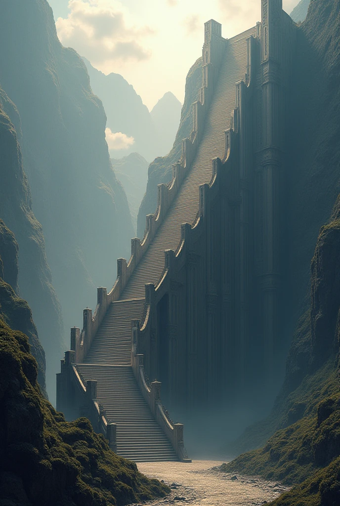 Make the stairs long and tall and make it side profile