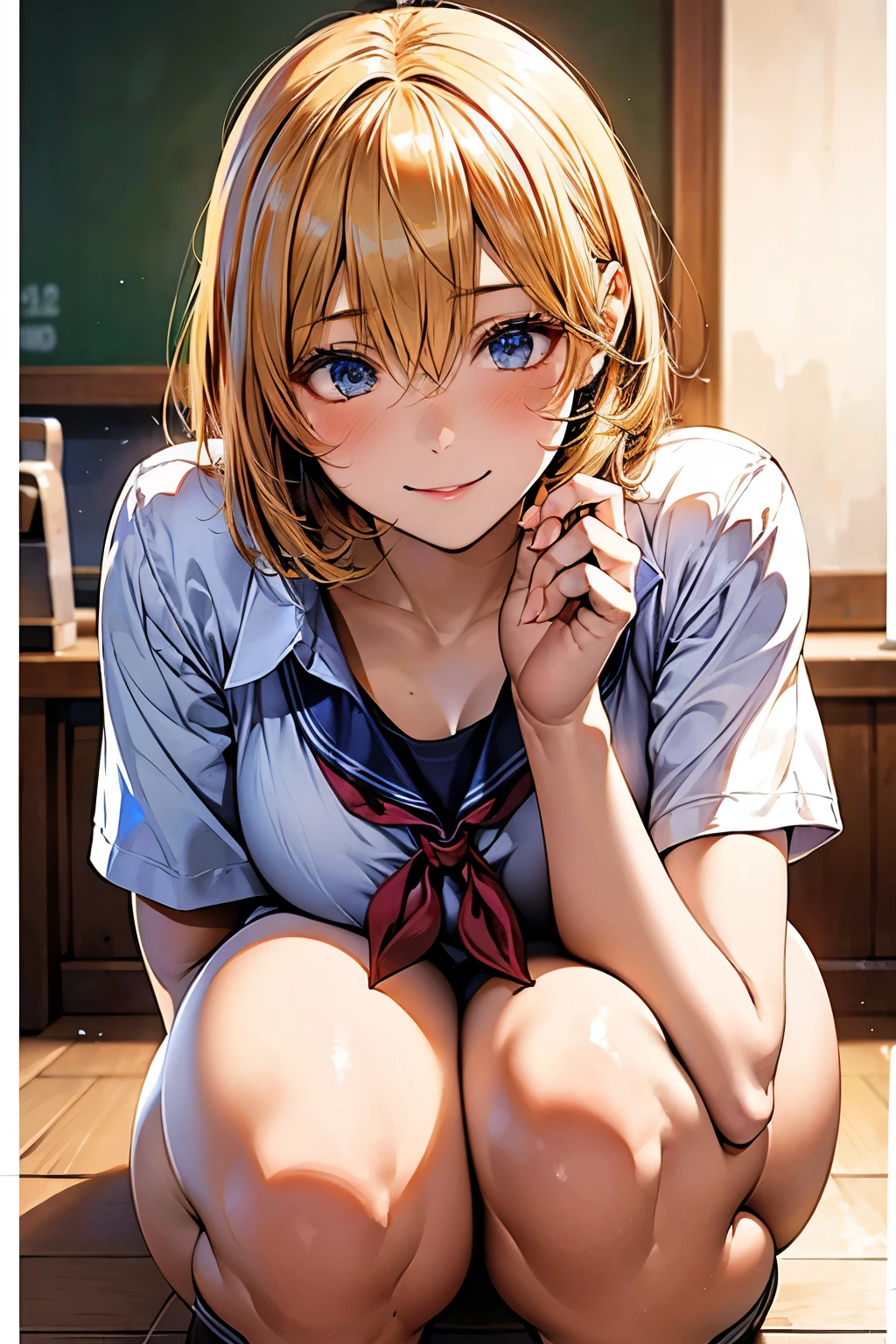 (masterpiece:1.3,  top quality ,  super high res,  very detailed), ( realistic, photo realistic:1.4),  beautiful illustrations,  perfect lighting,  natural light,  colorful ,  written border depth, NFSW, 
 Show Viewers , (throw,  close-up shot showing head and navel),  1 girl,  Japanese ,  high school girl, perfect face,  cute and symmetrical face ,  Shiny Skin ,   tanned skin  , 
( bob hair:1.5,  blondes),  hair between eyes ,  blue eyes, ( Big Breasts, seductive  thighs,  big butt),  thighs, total,
 beautiful hair,  beautiful faces,  beautiful attention to detail,  beautiful collarbone,  beautiful body ,  Beautiful breasts, 美しい thighs,  beautiful legs with tails,   beautiful fingers in the snowy courtyard , 
(  beautiful scenery ), ( Dynamic Poses,), (Cute smile,), ( school uniform)